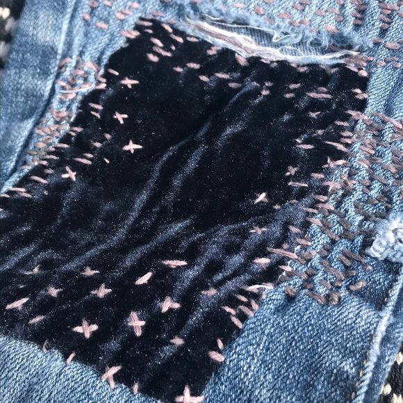 AE Mended&Patched Low Rise jeans sz2 - Picture 10 of 11